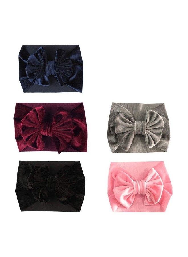 WHISKET Band Velvet Headband Bows Turban Head Wrap Hair Bands For Baby Girls Toddlers And Girlsmulticolor [Pack Of 6] - Image 4