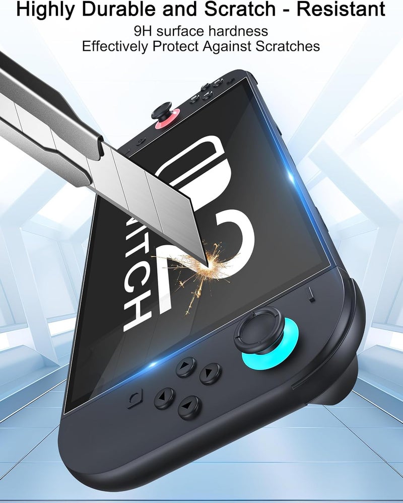 ELECDON 2 عبوة واقي شاشة زجاجي مقسى لـ Switch 2 2025، صلابة 9H مقاوم للخدش تغطية كاملة مع مجموعة محاذاة تلقائي��، فيلم مضاد للوهج شفاف - Image 5