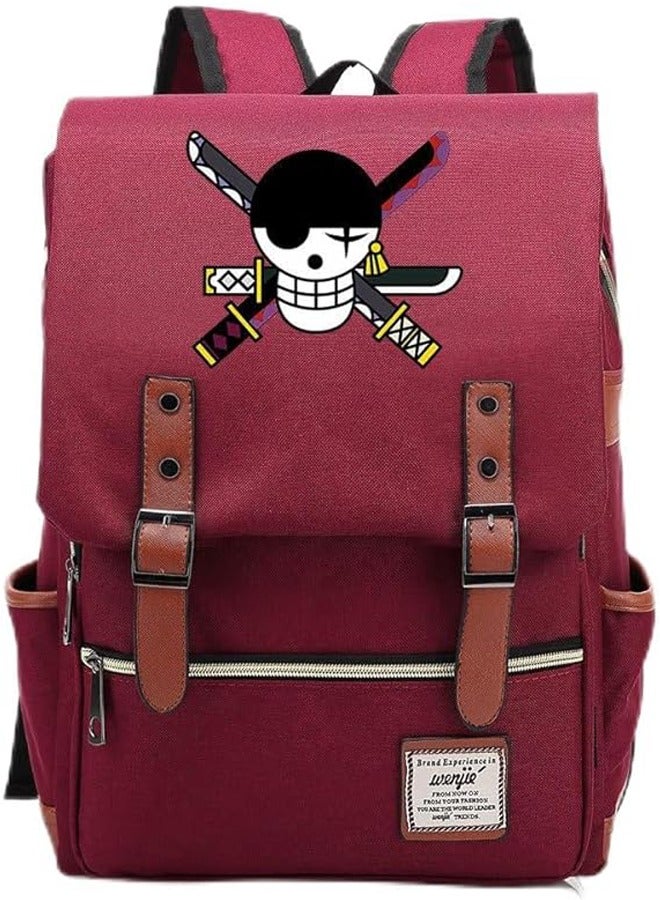 general Anime One Piece Zoro Backpack Cosplay School Bag Fashion Large Capacity Shoulder Bag Laptop Travel Daypack for Kids Girls Boys Students Fans - Image 1