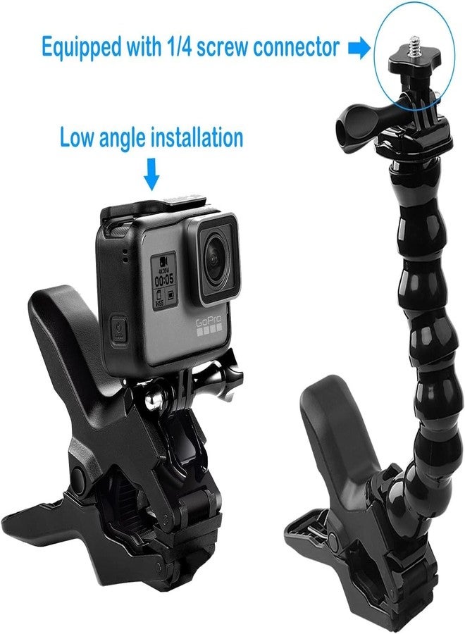Action Pro Adjustable Gooseneck and Jaws Flex Clamp Mount Compatible with GoPro-13 12 11 10 9 8 7 6 5 4 DJI Insta 360 SJCAM Camera - Image 2