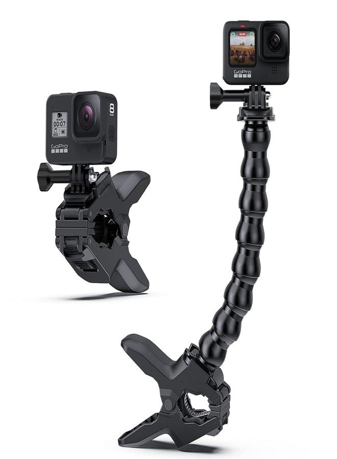 Action Pro Adjustable Gooseneck and Jaws Flex Clamp Mount Compatible with GoPro-13 12 11 10 9 8 7 6 5 4 DJI Insta 360 SJCAM Camera - Image 1