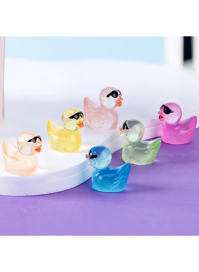 HAPTIME 104Pcs Luminous Mini Resin Animals Mini Animals Figures To Hide Miniature Figurines Glow In Dark Ducks Dinosaurs Frogs, 7 Combination Sets For Landscape Dollhouse Decor Fairy Garden Accessories  - Image 2