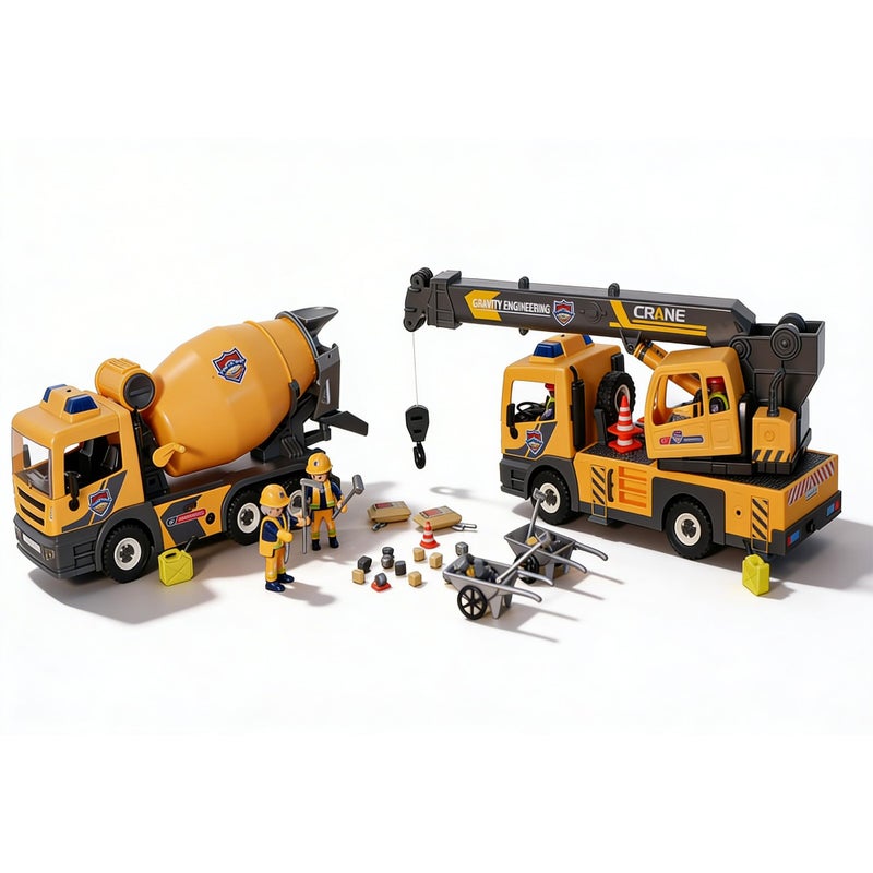Tiny Force Toy Construction Truck Toys Cement Mixer Construction Trucks Toy Trucks for Kids Toddler Boy Toys Cool Toys for Boys - Image 3