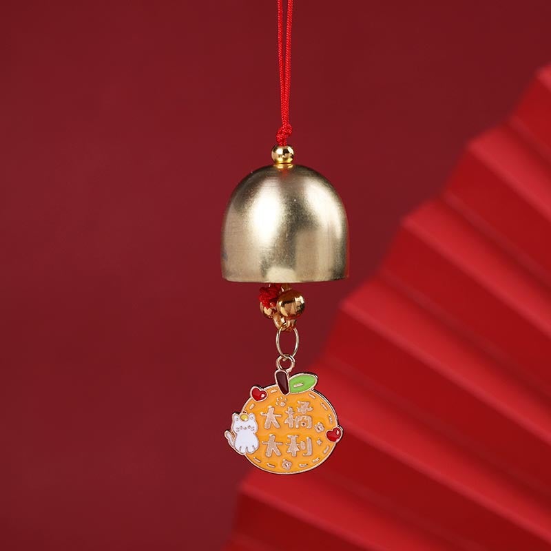 Generic Alloy Wind Chimes Chinese Red Inspirational Text Gift Big Orange Dali 