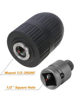 2-13mm Capacity Keyless Drill Chuck Adapter, 1/2-20UN Mount Thread Impact Quick Change Conversion Tool for Air Impact Wrench - pzsku/Z7A0EE54208F5B08892BFZ/45/_/1736928297/a63cdd73-7b63-4dc0-8074-70ebcbd8742a