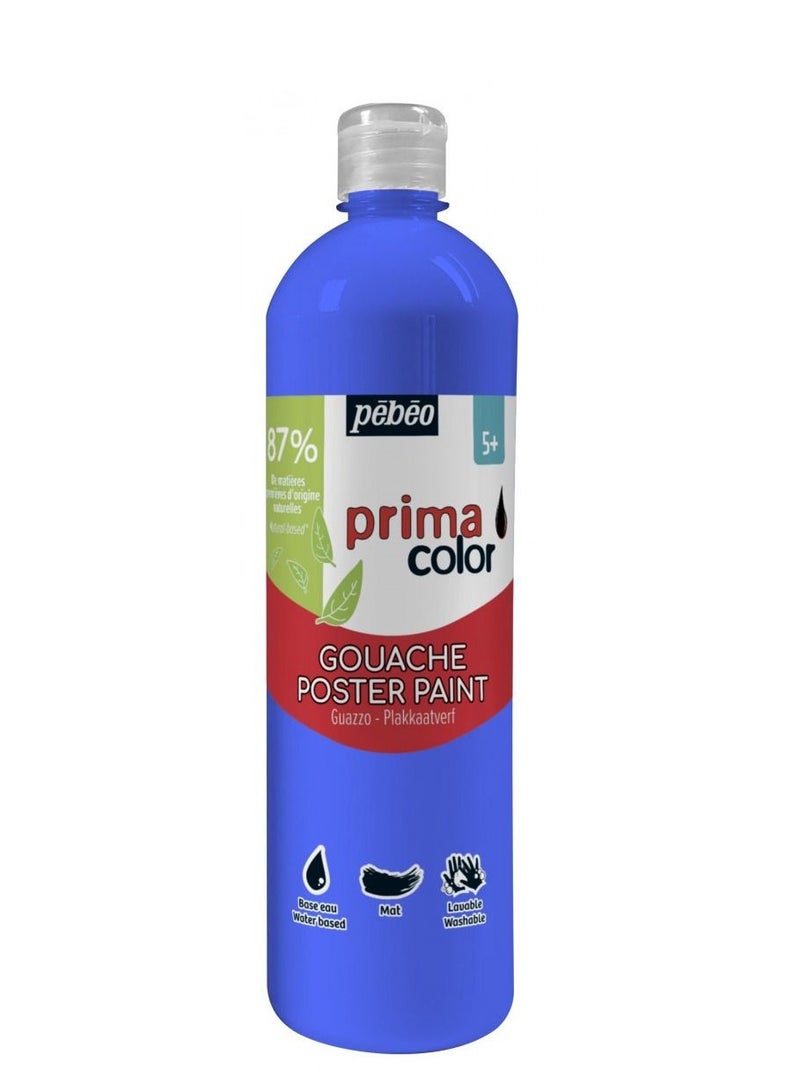 Pebeo Prima Color Gouache Poster Paint 1L-Primary Blue
