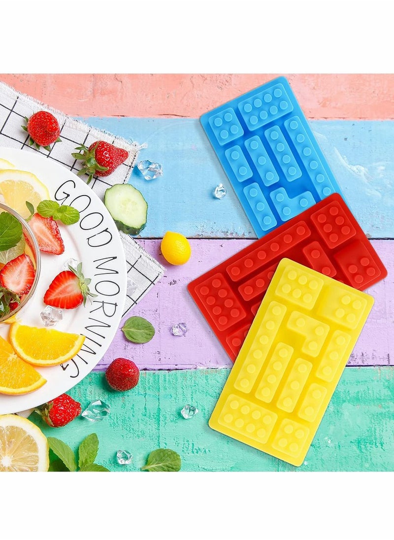 KASTWAVE - 3 Pcs Building block mould Ice Cube Tray Block Chocolate and Candy Molds Silicone, Non-Stick Robots Cars Brick Fondant Cake Pop Molds - Image 1