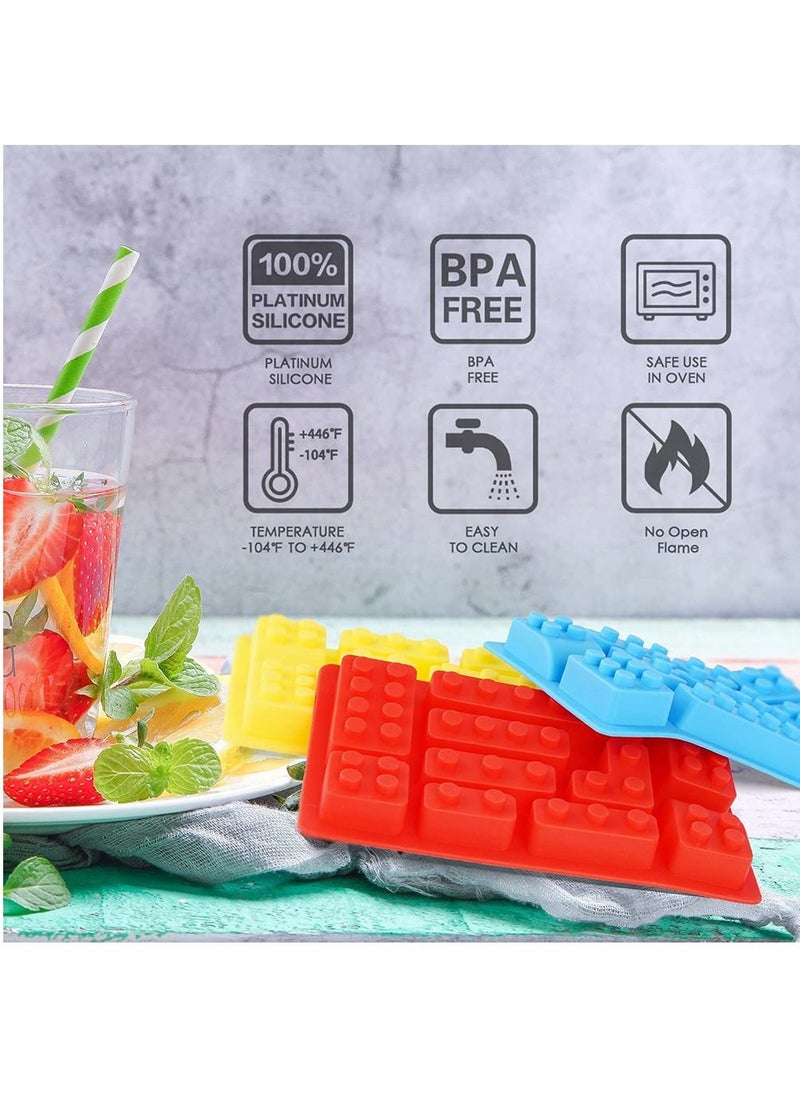 KASTWAVE - 3 Pcs Building block mould Ice Cube Tray Block Chocolate and Candy Molds Silicone, Non-Stick Robots Cars Brick Fondant Cake Pop Molds - Image 1