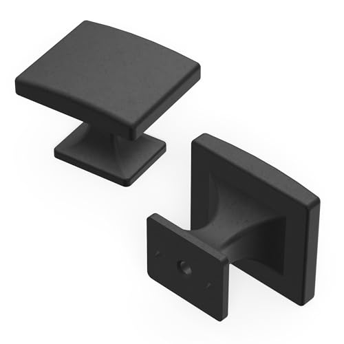 Hickory Hardware 10 Pack Solid Core Kitchen Cabinet Knobs, Luxury Cabinet and Dresser Knobs, Handle Pulls for Doors & Drawers, 1-7/16 Inch, Black Iron, Forge Collection - Image 1