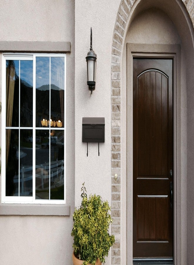 ARCHITECTURAL MAILBOXES صندوق بريد معماري من أمبوي، مصنوع من الفولاذ المجلفن، يُثبت على الحائط، أسود اللون - Image 2