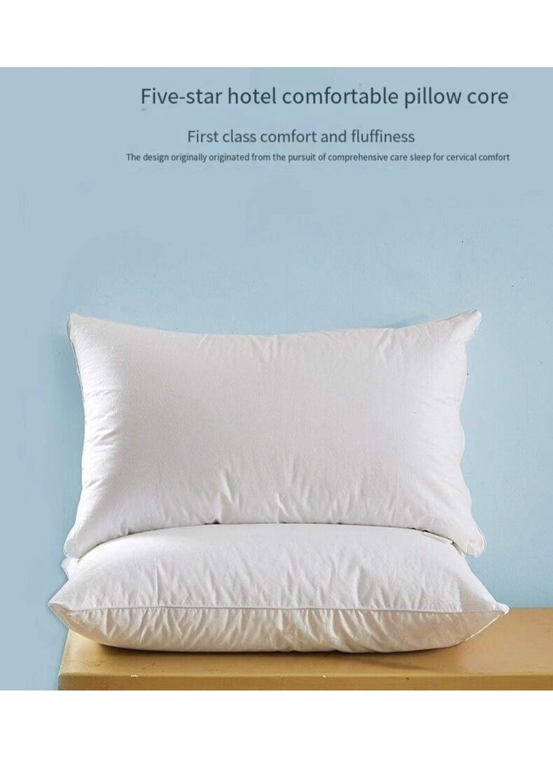 Pillow - Two piece hotel pillow set, capable of supporting the back, neck, and shoulders, soft and fluffy ultra-fine fiber white 75x50cm - Image 1