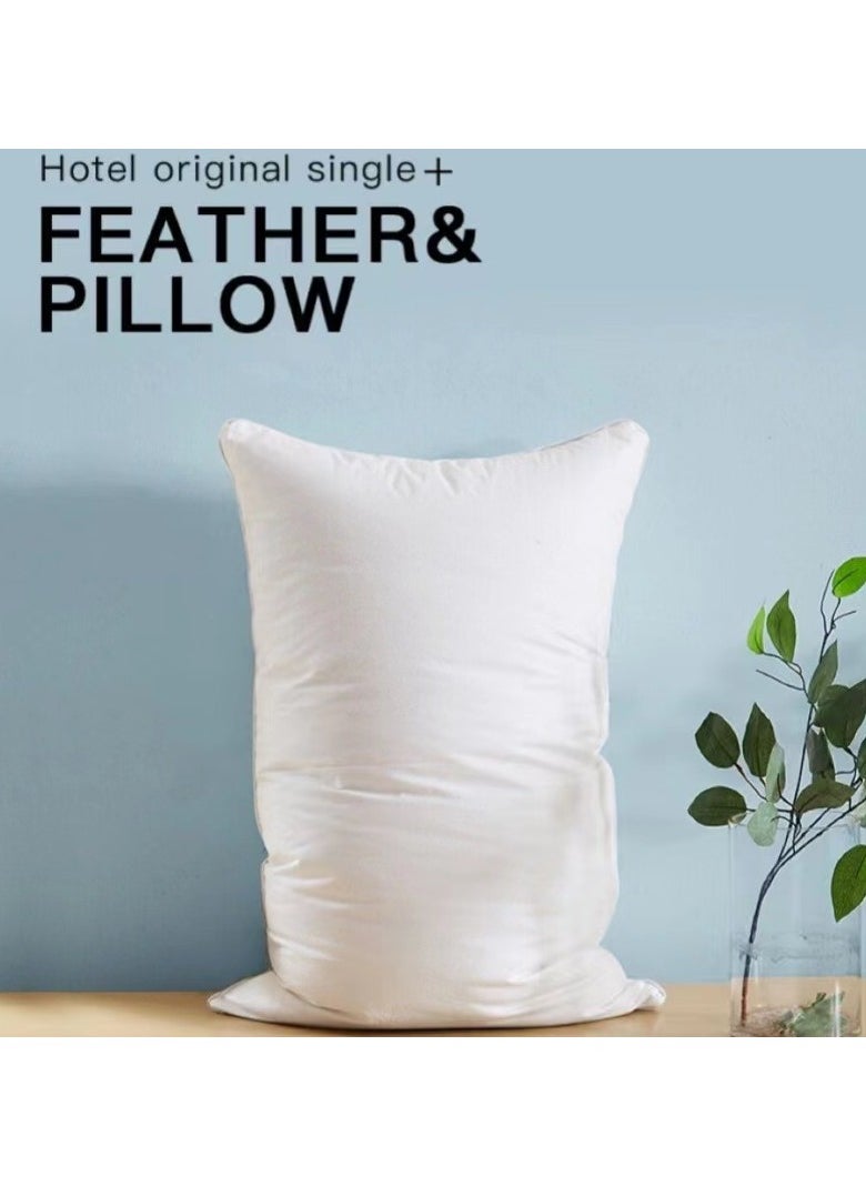 Pillow - Two piece hotel pillow set, capable of supporting the back, neck, and shoulders, soft and fluffy ultra-fine fiber white 75x50cm - Image 1
