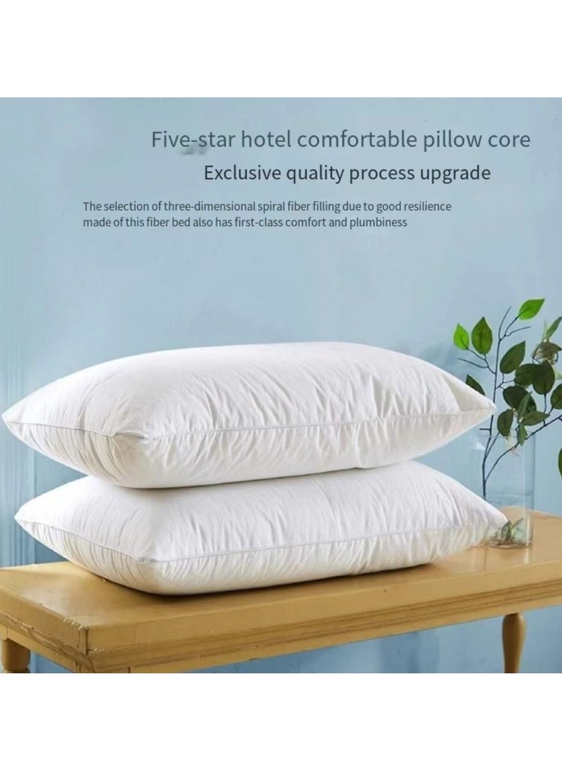 Pillow - Two piece hotel pillow set, capable of supporting the back, neck, and shoulders, soft and fluffy ultra-fine fiber white 75x50cm - Image 1