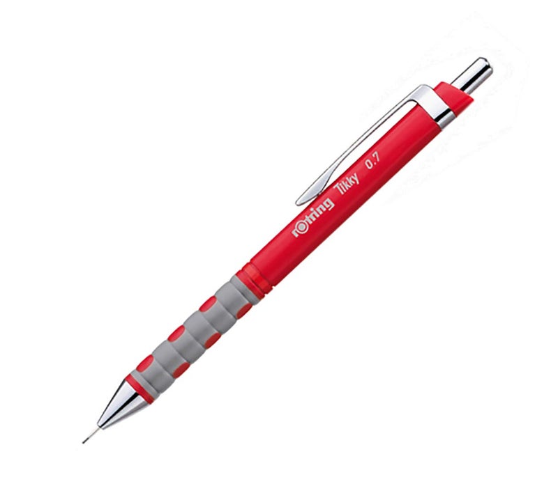 Rotring Rotring 0.7mm Mechanical Clutch Lead Pencil | Tikky | for Smooth Writing Drafting Drawing | Red Barrel | Stationery 