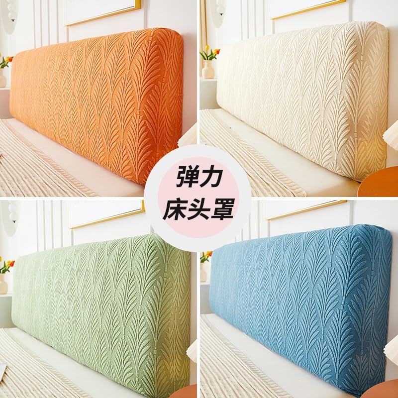 Nvzi-c 1 piece full package headboard backrest soft package headboard protective cover plush fabric three-dimensional pattern headboard cover 150cm long (light yellow) - Image 3