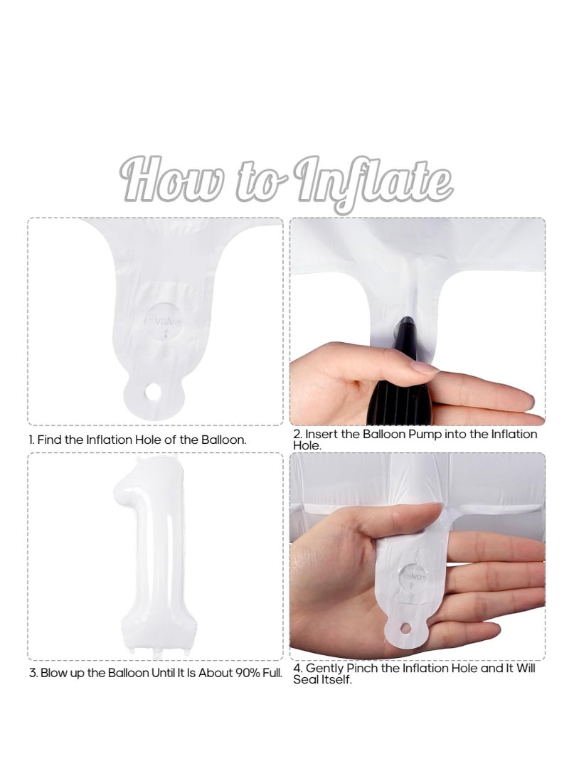 ThePartyPopper White Number Balloons 40 Inch Helium Number 1 Balloon for Birthday Party Anniversary Decoration  - Image 3