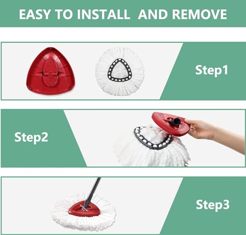 Isquene [ 5 Pack ]Mop Heads Replacements, Spin Mop Replacement Head Deep Cleaning Machine Washable and Easy-to-Replace,Spin Mop Refill Replacement Head 100% Microfiber,Mop Head Compatible with O Ceda EasyWrin - Image 5