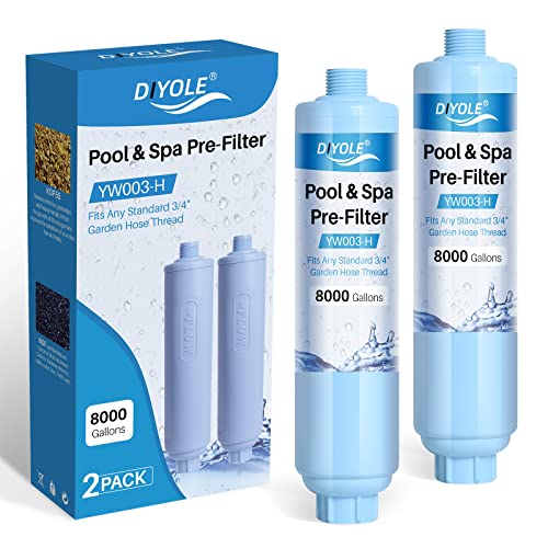 Garden Hose Filter for Filling Hot TubPoolSpa Greatly Reduces Sediment Chlorine Heavy Metals and Odors Standard 34 Garden Hose Thread Up to 8000 Gallons2 Pack