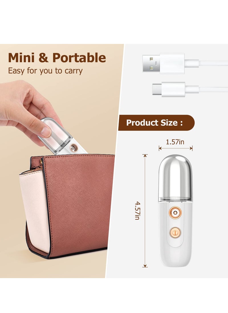 SYOSI - Small Humidifier Portable Mini Mister Double Moisture Compact Overnight Operation for Small Rooms 2 Mist Settings USB Charge Super Quiet Humidifier - Image 1