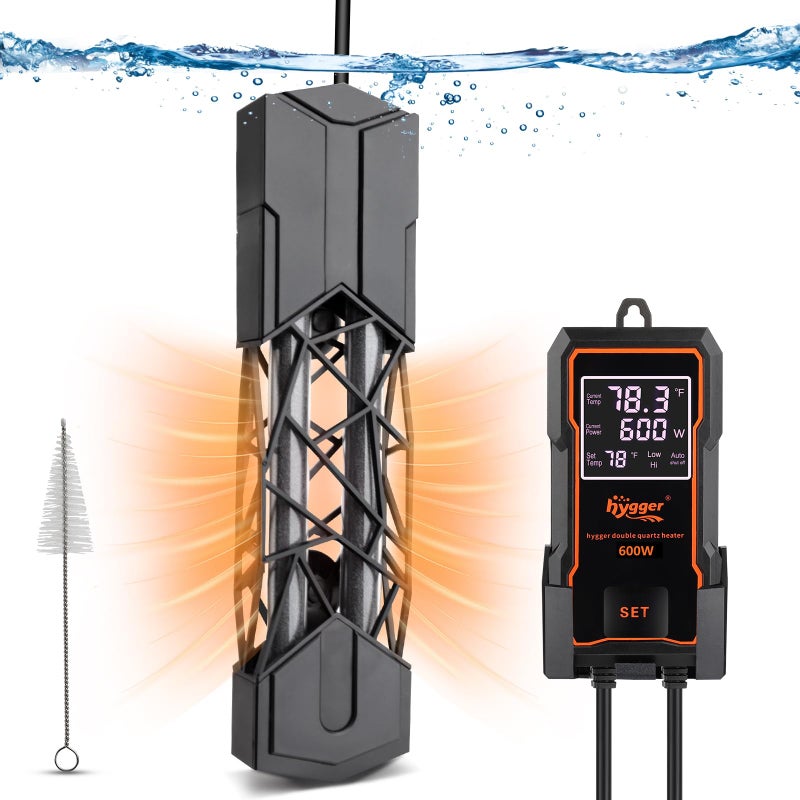 hygger Submersible Aquarium Heater 1200W Fish Tank Heater with Temperature Control Auto Off Protection for 160300 Gallons Saltwater and Freshwater - Image 2