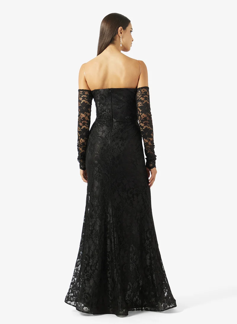 اكاديا فاشن CURVED BUST DANTEL DRESS