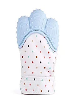 Goolsky Goolsky Baby Teething Mitten for Babies Self Soothing Pain Relief Teething Toys Glove for Teething Babies Toddlers Infants Unisex Natural Organic BPA Free 3 Months (Blue)  - Image 1