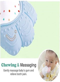Goolsky Goolsky Baby Teething Mitten for Babies Self Soothing Pain Relief Teething Toys Glove for Teething Babies Toddlers Infants Unisex Natural Organic BPA Free 3 Months (Blue)  - Image 4