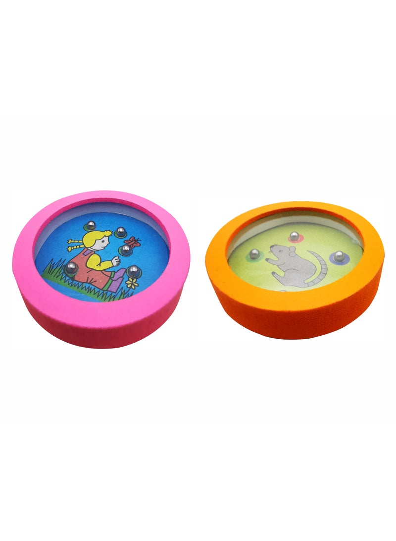 Cartoon Wooden Balance Ball Toys Handheld Maze Games for Kids Party Favors Party Games Goodie Bag Filler (2 pcs set)  - Image 1