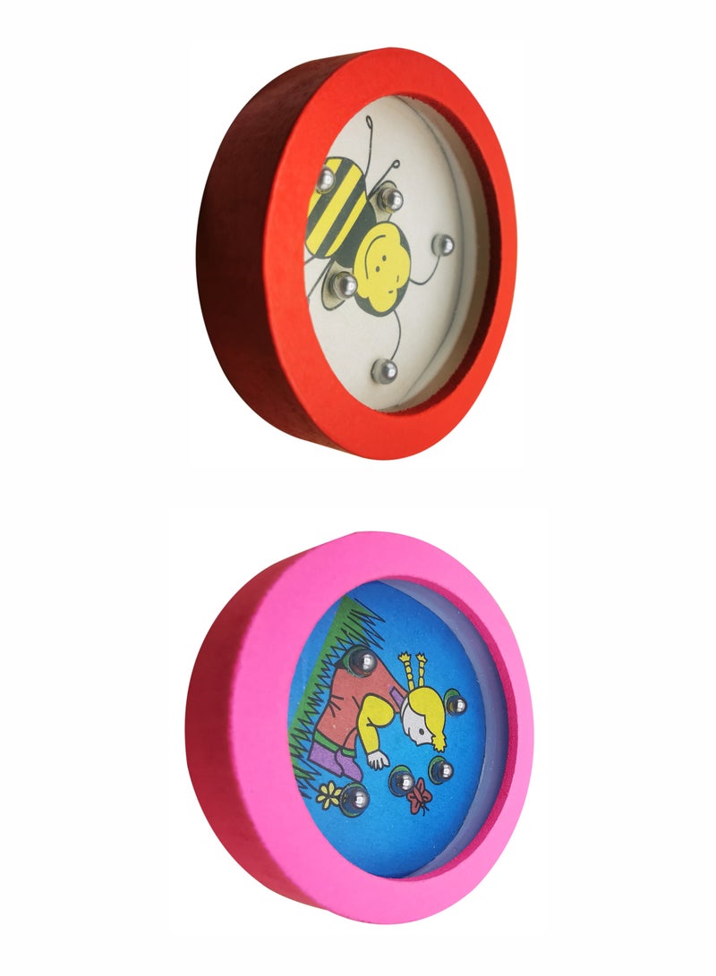 Cartoon Wooden Balance Ball Toys Handheld Maze Games for Kids Party Favors Party Games Goodie Bag Filler (2 pcs set)  - Image 2