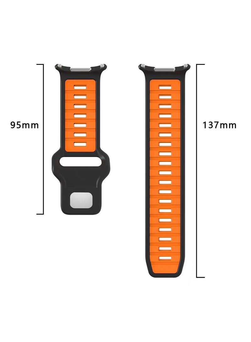 DKNG Compatible with Samsung Galaxy Watch Ultra watches with a two-tone breathable waterproof sports silicone strap 47mm Black/Fluorescent Green  - Image 4