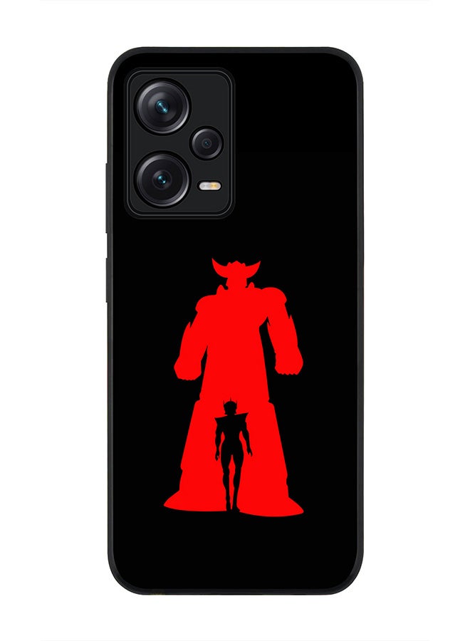 Stylizedd Rugged Black edge case for Redmi Note 12 Pro 5G Slim fit Soft Case Flexible Rubber Edges Anti Drop TPU Gel Thin Cover - Grendizer (Black) - Image 1