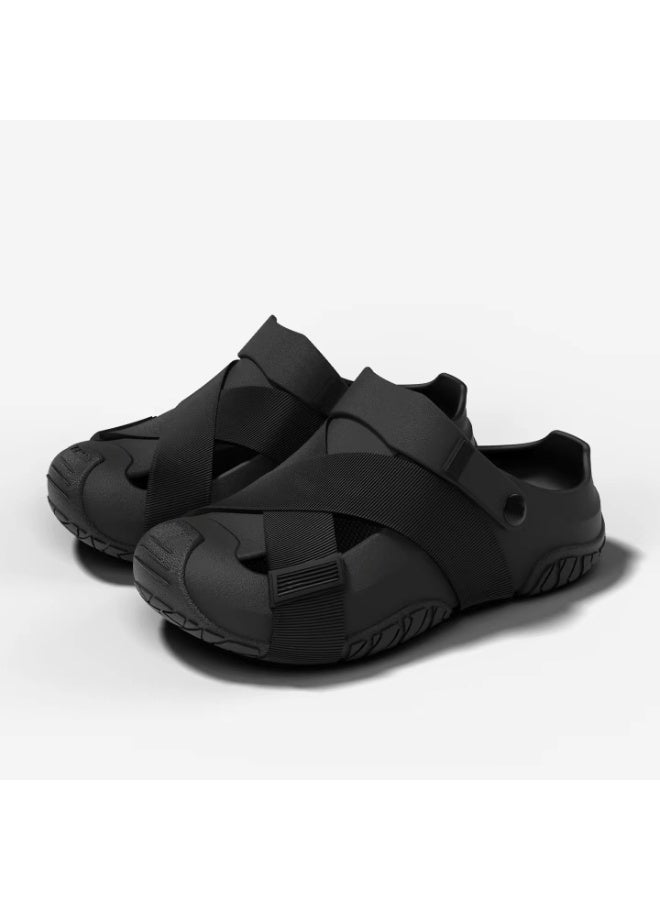 Unisex EVA Garden Clogs Lightweight Slip On Comfort Sandals Anti Slip Soft Cushion Summer Beach Shoes Casual Outdoor Indoor Bathroom Slippers Quick Dry Breathable Closed Toe Clogs for Men Women Durable EVA Walking Shoes Thick Sole Lightweight Comfortable House Slippers Shower Pool Garden Yard Travel Camping Fashion Casual Footwear Non Slip Soft Sole Easy Clean Everyday Wear Black White Grey Beige - Image 1