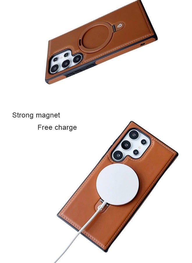 dida-cosmos Samsung Phone Case, MagSafe Compatible, Magnetic Leather Back Shockproof Cover with Strong Magnets, Ultra-Slim Full Protection Phone Case - Image 3