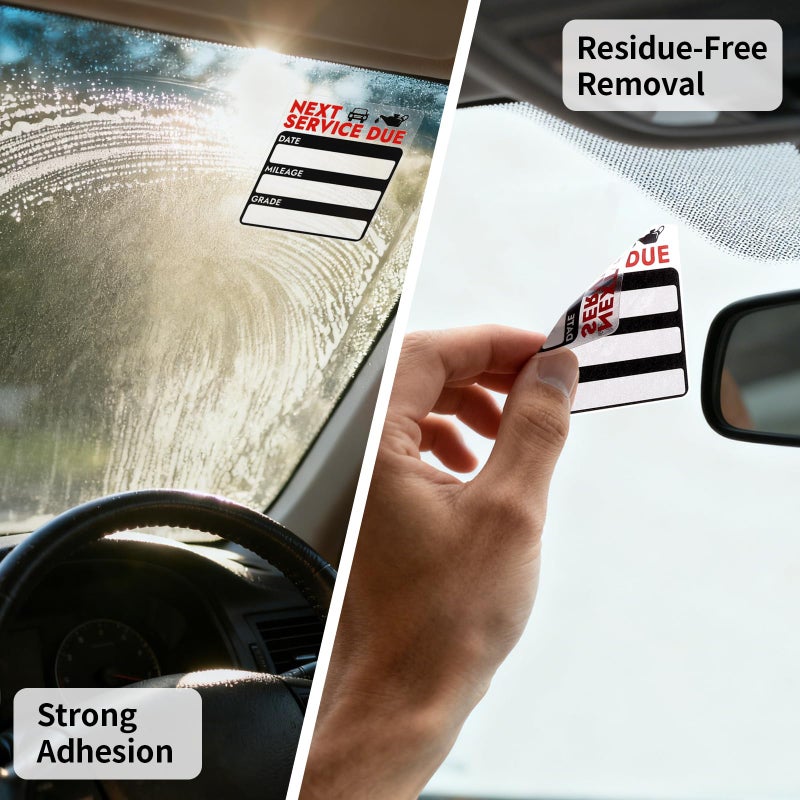 Mkobon 120 Pcs 2x2 Inches Oil Change Stickers, Next Service Due Sticker for Windshield, Strong Adhesion and No Residue, Clear Decals Labels for Car Auto Vehicles Window - Image 4