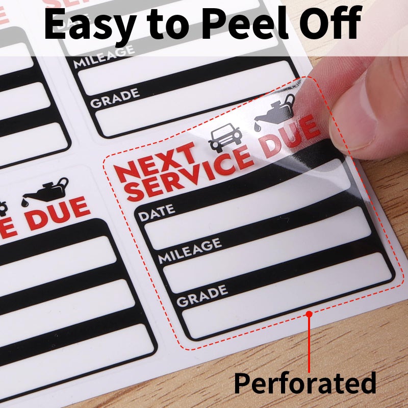 Mkobon 120 Pcs 2x2 Inches Oil Change Stickers, Next Service Due Sticker for Windshield, Strong Adhesion and No Residue, Clear Decals Labels for Car Auto Vehicles Window - Image 5
