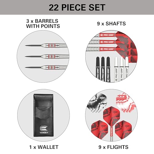 Target Darts Nathan Aspinall 23G Tungsten Steel Tip Darts Set - 9 Pro Grip Shafts - 9 Pro Ultra Flights – Dart Wallet - Dart Counter App Coupon Bundle - Image 5