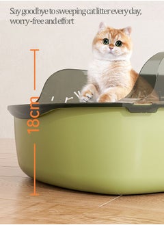 Generic Semi-Enclosed Sifting Litter Box Anti-Splash with Spoon Kitten Open Top Litter Tray High Sides Cat Litter Box Cat Travel Toilet(Black)  - Image 4