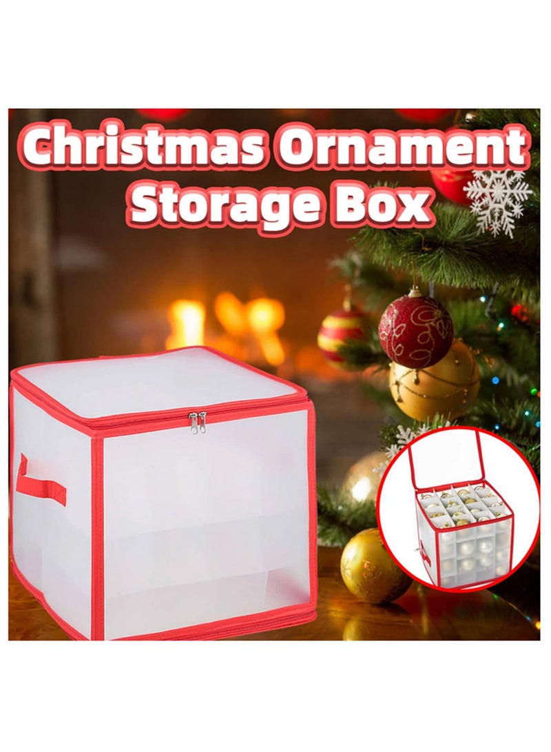 Generic 64 Baubles Storage Box Christmas Balls Storage Organizer with Adjustable Dividers Xmas Tree Decorations Organizer for Holiday Ornaments Container for Kids Home Organization - Image 3
