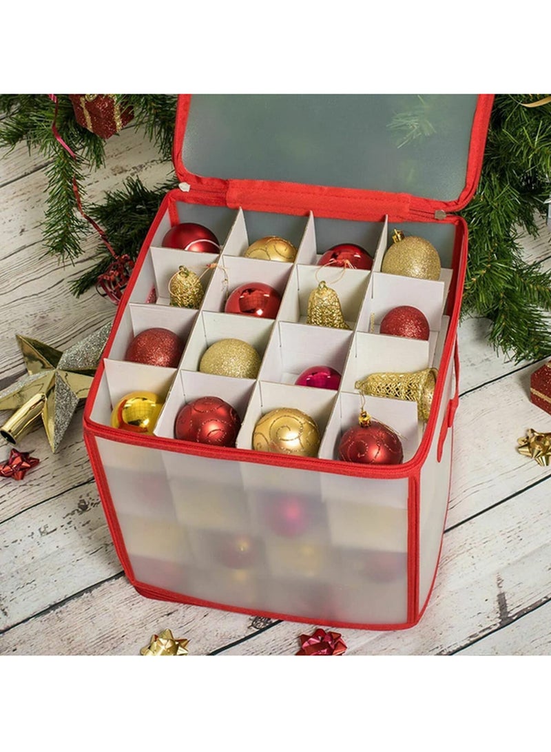 Generic 64 Baubles Storage Box Christmas Balls Storage Organizer with Adjustable Dividers Xmas Tree Decorations Organizer for Holiday Ornaments Container for Kids Home Organization - Image 4