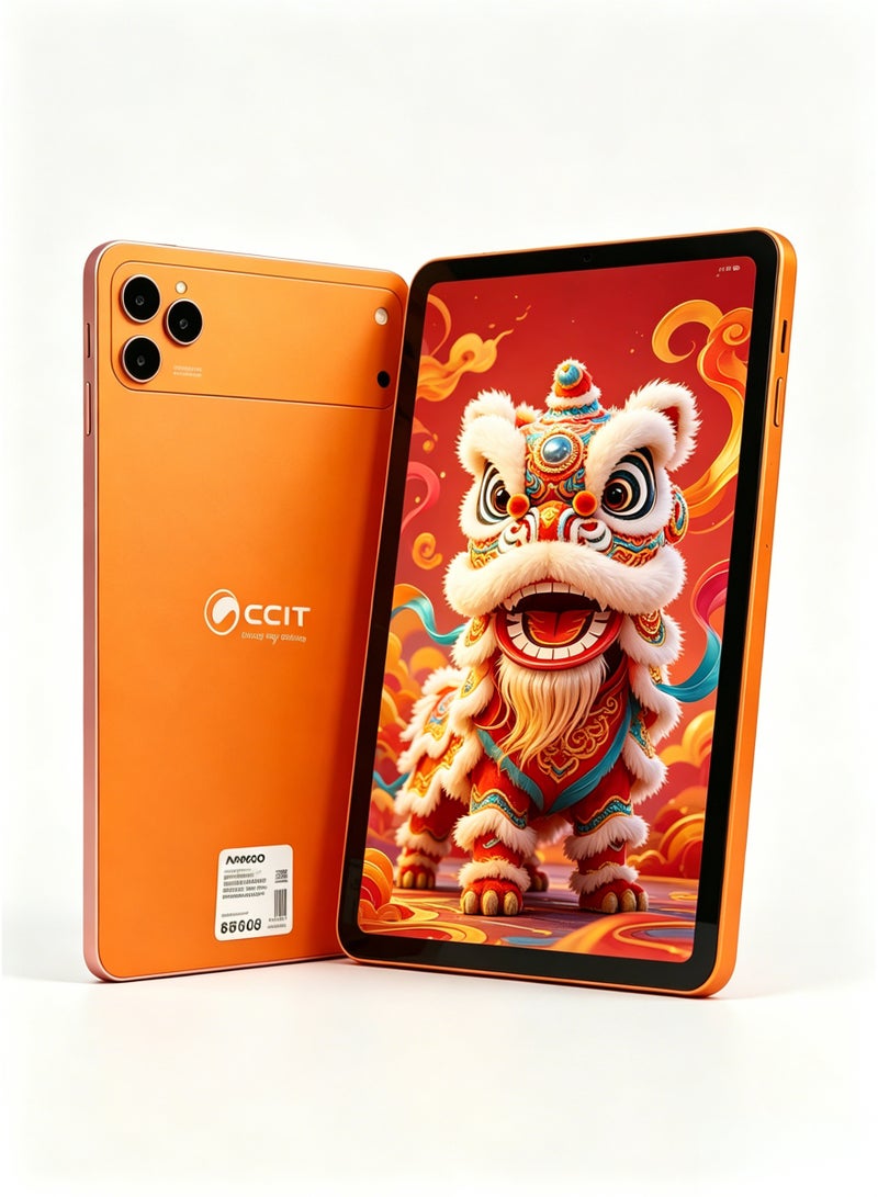 CCIT Tab 17 Plus Tablet, 11-Inch Incell IPS LCD, 16GB RAM, 1TB ROM, Android 15, 10000mAh Battery, 4G/5G Support - With Keyboard & Touch Pen-Orange - Image 2