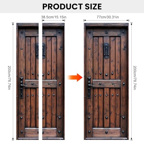 BVBOX 3D Door Stickers, Peel and Stick Vinyl Wallpaper, Self-Adhesive Mural for Home Decor 30.3" W x 78.7" H - Image 3