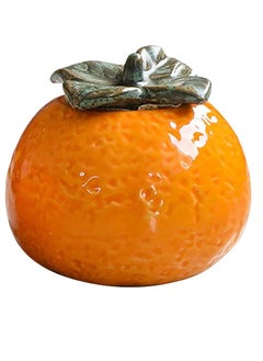 Y&D Storage Container Ceramic Fruit Jar Orange Shape Sugar Bowl Tea Canister Cookie Jars Decorative Food with Lid for Home Decor Multipurpose Box Dining Table Accessories  - Image 2