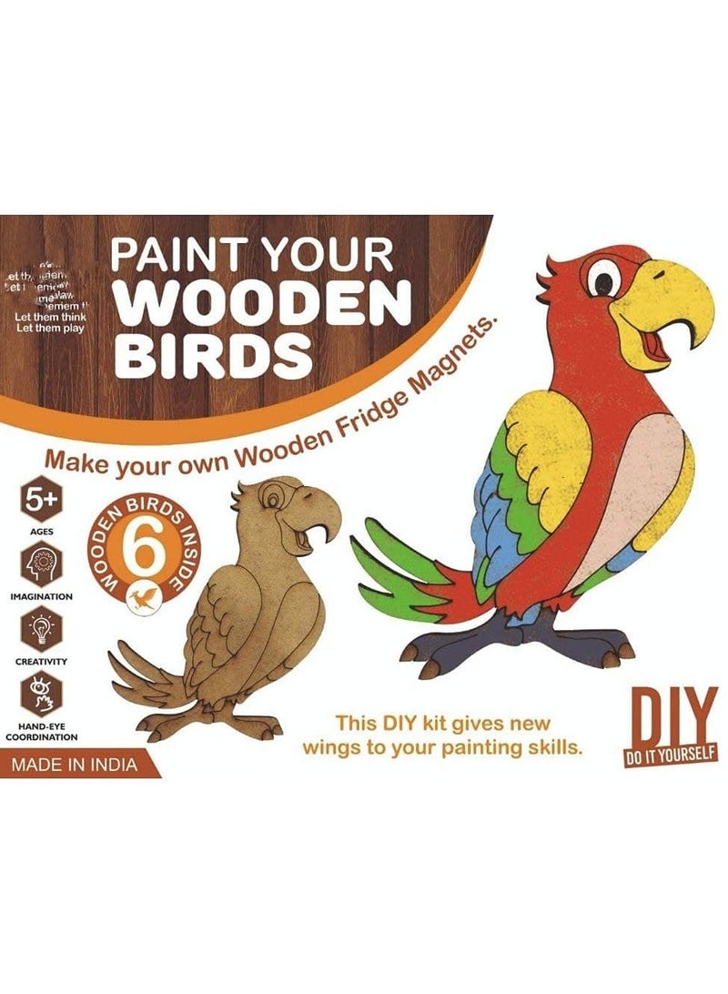 RATNA'S Paint Your Wooden Animals Fridge Magnets for Kids Colour Wooden Age Group 5 10 Years - Image 1