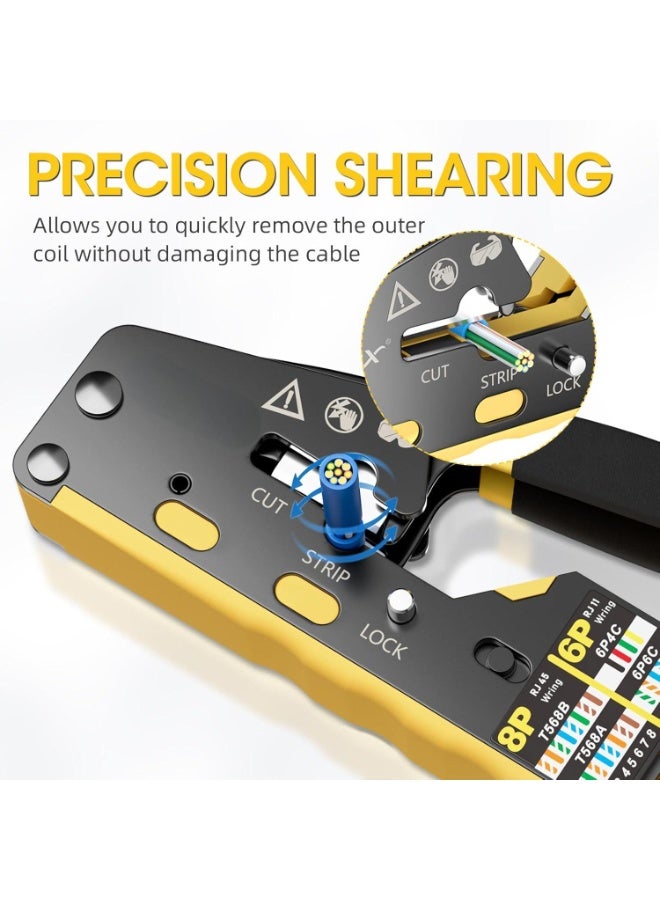 RJ45 Crimp Tool, All-in-One Network Crimping Tool for RJ45/RJ11/RJ12 Connectors, Supports Cat5/Cat5e/Cat6 - Image 4