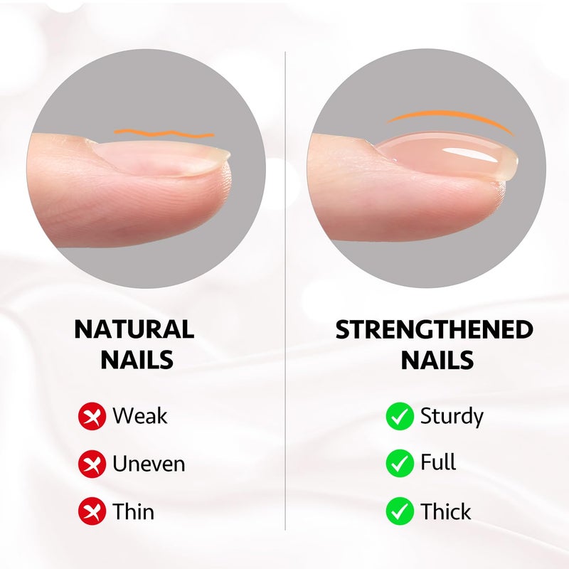 GAOY 6 Colors Builder Gel Set for Nails, Milky White Pink Nude Sheer Jelly Nail Strengthener, Soak Off Nail Extension Hard Gel, Yummy Jelly, Base Coat Top Coat Needed - Image 2