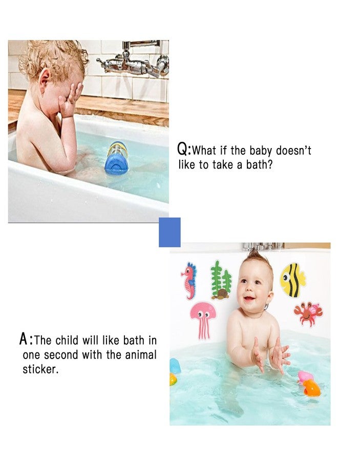 Secopad Non Slip Bathtub Stickers, 20pcs Submarine Sea Creature Adhesive Kids Anti Slip Decal Treads for Shower and Bath Tub with Premium Scraper - Image 3