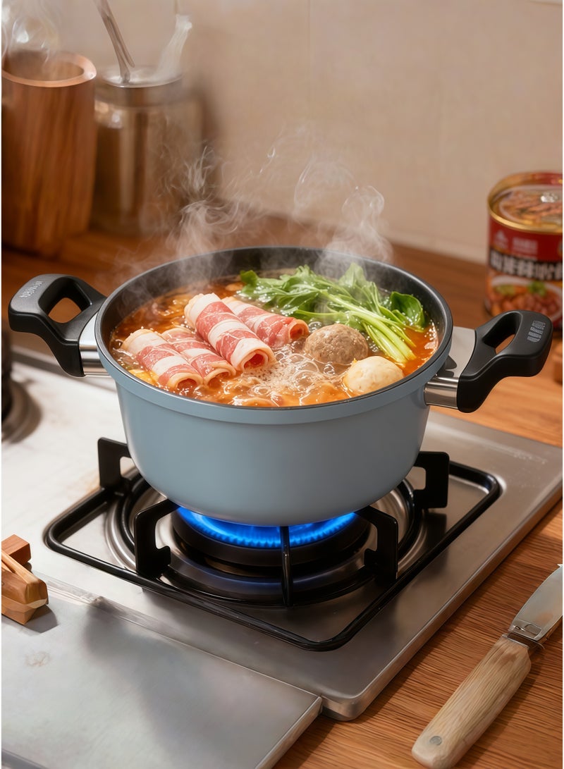 سي&إي طنجرة ضغط صغيرة الحجم ٩.٤٥ بوصة، متعددة الوظائف، مستديرة الشكل، مع طلاء غير لاصق، متوافقة مع مواقد الحث، والغاز، ومواقد الحث المفتوحة، وعاء طهي عالمي، مناسب للاستخدام المنزلي والحفلات (أزرق) - Image 3