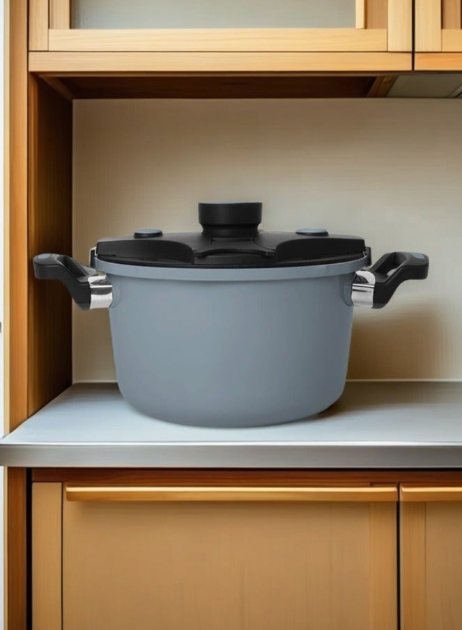 سي&إي طنجرة ضغط صغيرة الحجم ٩.٤٥ بوصة، متعددة الوظائف، مستديرة الشكل، مع طلاء غير لاصق، متوافقة مع مواقد الحث، والغاز، ومواقد الحث المفتوحة، وعاء طهي عالمي، مناسب للاستخدام المنزلي والحفلات (أزرق) - Image 5