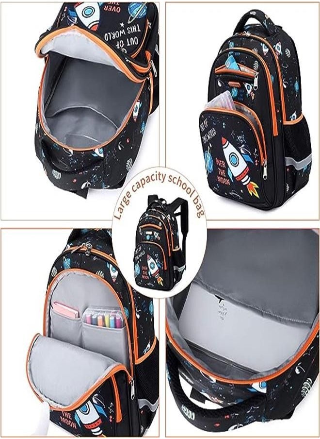 Generic - Boys Kids Backpack Primary School Backpack Preschool Mini Rucksack 15.6″School Bag Travel Large Capacity Kindergarten Bookbag For Children Kids 5-10 Years Old Cute Space - Image 1