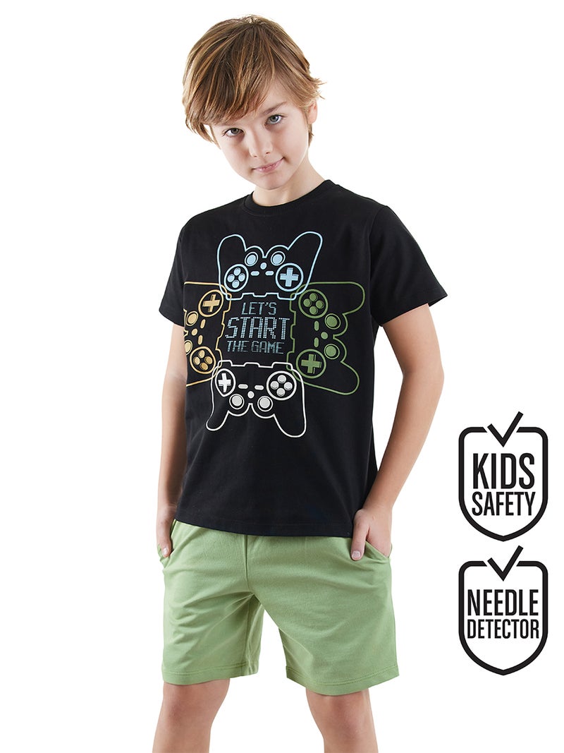 Denokids Start Game Boy T-shirt&Shorts Set - Image 1